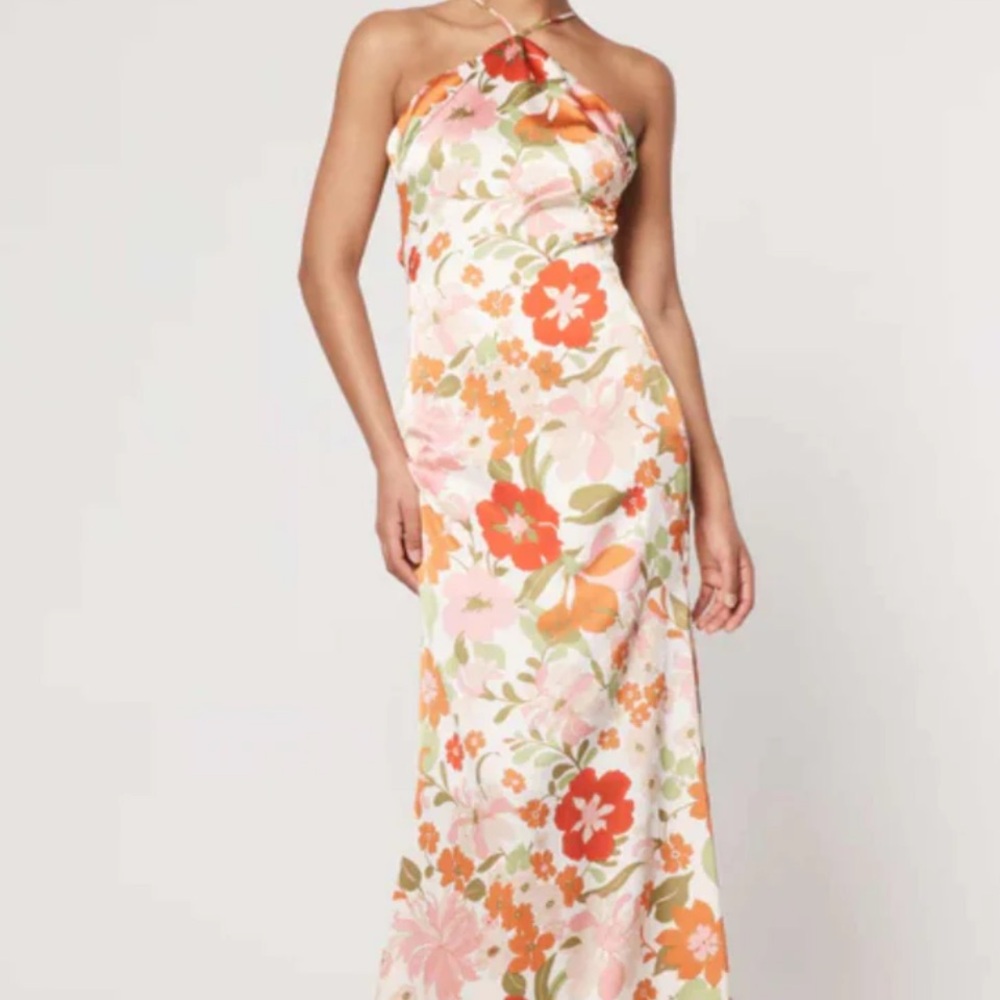 Elliatt Floral Satin Maxi Dress - NWT